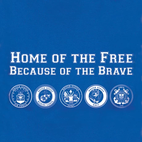 "Home Of The Free Because Of The Brave" T-Shirt Or Sweatshirt 1 "Home Of The Free Because Of The Brave" T-Shirt Or Sweatshirt