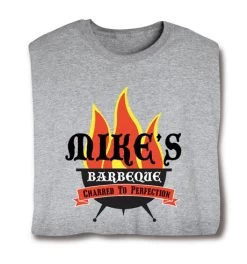 Personalized "Your Name" Barbeque Grillin' Flames T-Shirt Or Sweatshirt