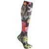 Celeste Stein® Women's Printed Closed Toe Mild Compression Knee High Stocking - Black Wildflowers