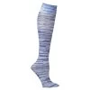 Celeste Stein® Women's Printed Closed Toe Mild Compression Knee High Stockings - Wide Calf - Denim Stripes