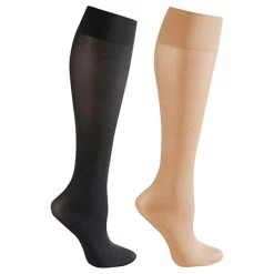 Celeste Stein® Opaque Closed Toe Mild Compression Trouser Socks - 2 Pack -Fashion Paradise FE1782 black nude