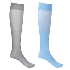 Celeste Stein® Opaque Closed Toe Wide Calf Mild Compression Trouser Socks - 2 Pack 27 Celeste Stein® Opaque Closed Toe Wide Calf Mild Compression Trouser Socks - 2 Pack -Fashion Paradise FE1782 skyblue grey REVB