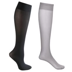 Celeste Stein® Opaque Closed Toe Wide Calf Mild Compression Trouser Socks - 2 Pack 20 Celeste Stein® Opaque Closed Toe Wide Calf Mild Compression Trouser Socks - 2 Pack -Fashion Paradise FE1792 black gray