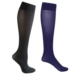 Celeste Stein® Opaque Closed Toe Wide Calf Mild Compression Trouser Socks - 2 Pack 21 Celeste Stein® Opaque Closed Toe Wide Calf Mild Compression Trouser Socks - 2 Pack -Fashion Paradise FE1792 black navy