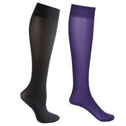Celeste Stein® Opaque Closed Toe Wide Calf Mild Compression Trouser Socks - 2 Pack 23 Celeste Stein® Opaque Closed Toe Wide Calf Mild Compression Trouser Socks - 2 Pack -Fashion Paradise FE1792 black purple