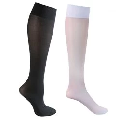 Celeste Stein® Opaque Closed Toe Wide Calf Mild Compression Trouser Socks - 2 Pack 24 Celeste Stein® Opaque Closed Toe Wide Calf Mild Compression Trouser Socks - 2 Pack -Fashion Paradise FE1792 black white