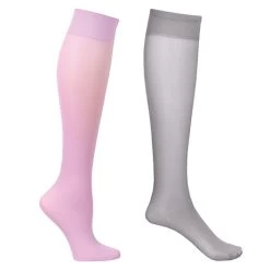 Celeste Stein® Opaque Closed Toe Wide Calf Mild Compression Trouser Socks - 2 Pack 22 Celeste Stein® Opaque Closed Toe Wide Calf Mild Compression Trouser Socks - 2 Pack -Fashion Paradise FE1792 gray lavender