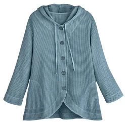 Cotton Waffle Hooded Jacket -Fashion Paradise HAB527