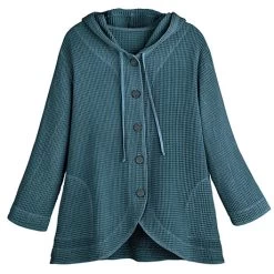 Cotton Waffle Hooded Jacket