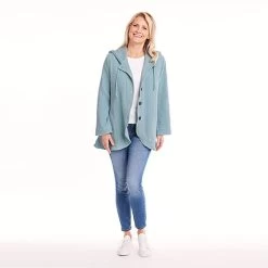 Cotton Waffle Hooded Jacket -Fashion Paradise HAB527 model oceanblue 02