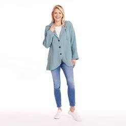 Cotton Waffle Hooded Jacket -Fashion Paradise HAB527 model oceanblue 03