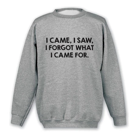 I Came, I Saw, I Forgot What I Came For T-Shirt Or Sweatshirt 2 I Came, I Saw, I Forgot What I Came For T-Shirt Or Sweatshirt - Image 2