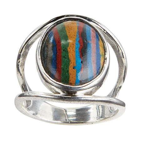 Rainbow Calsilica And Lapis Ring 1 Rainbow Calsilica And Lapis Ring