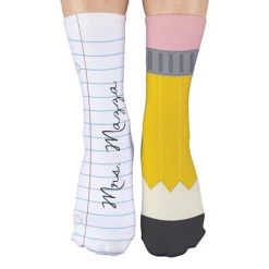 Personalized Paper And Pencil Socks -Fashion Paradise HAS672 SILO