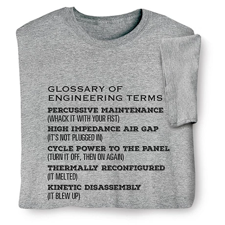 Glossary Of Engineering Terms T-Shirt Or Sweatshirt 1 Glossary Of Engineering Terms T-Shirt Or Sweatshirt