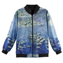 Fine Art Bomber Jacket -Fashion Paradise HAW062 WATERLILIES