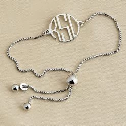 Sterling Silver Monogram Bracelet - Deco