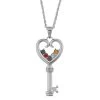 Personalized Key To My Heart Family Birthstone Necklace