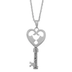 Personalized Key To My Heart Family Birthstone Necklace -Fashion Paradise HAX992 c