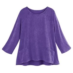 Solid Pocket Tunic -Fashion Paradise HAY592 PURPLE