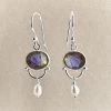 Labradorite And Pearl Earrings