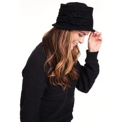 Wool Cloche Hat -Fashion Paradise HBE776 model black 05