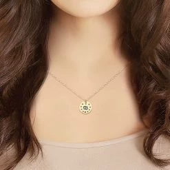 Personalized Zodiac Birthstone Pendant -Fashion Paradise HBF042 Gold on body