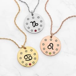 Personalized Zodiac Birthstone Pendant