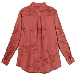 Tone-On-Tone Embroidered Shirt -Fashion Paradise HBF542 RUST BACK