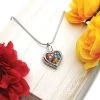 Personalized Millefiori Heart Ash Pendant