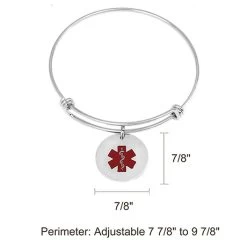 Personalized Medical ID Bracelet 20 Personalized Medical ID Bracelet -Fashion Paradise HBF692 Size VDR