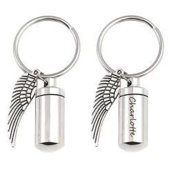 Personalized Angel Wing Ash Vessel Keychain -Fashion Paradise HBF702 Pers VDR