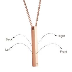 Personalized Medical ID Bar Necklace -Fashion Paradise HBF762 Placement a VDR