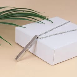 Personalized Medical ID Bar Necklace -Fashion Paradise HBF762 Silver a VDR