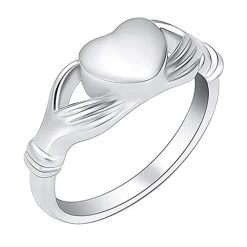 Personalized Heart In Hand Memorial Ring -Fashion Paradise HBF772 OUtline VDR
