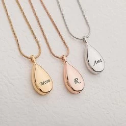 Personalized Teardrop Ash Pendant