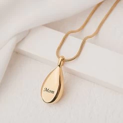 Personalized Teardrop Ash Pendant -Fashion Paradise HBF792 Gold b VDR