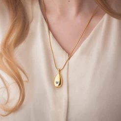 Personalized Teardrop Ash Pendant -Fashion Paradise HBF792 Gold VDR