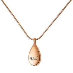 Personalized Teardrop Ash Pendant -Fashion Paradise HBF792 RGold a VDR