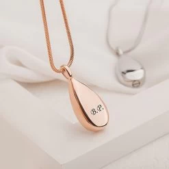 Personalized Teardrop Ash Pendant -Fashion Paradise HBF792 RGold b VDR