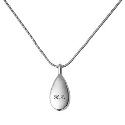 Personalized Teardrop Ash Pendant -Fashion Paradise HBF792 Silver a VDR