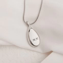 Personalized Teardrop Ash Pendant -Fashion Paradise HBF792 Silver VDR