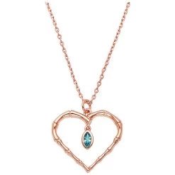 Personalized Heart Birthstone Pendant -Fashion Paradise HBH222 R Gold