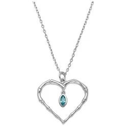 Personalized Heart Birthstone Pendant -Fashion Paradise HBH222 Silver