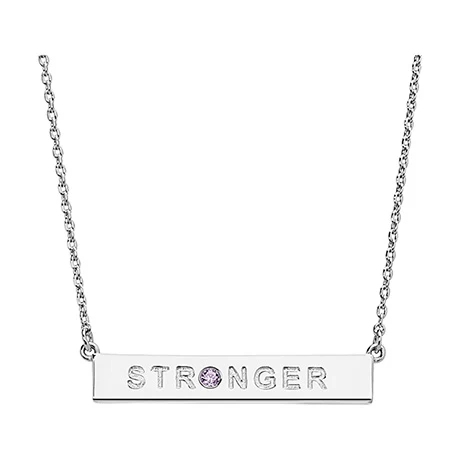 Personalized Sterling Silver Stronger Birthstone Necklace 1 Personalized Sterling Silver Stronger Birthstone Necklace
