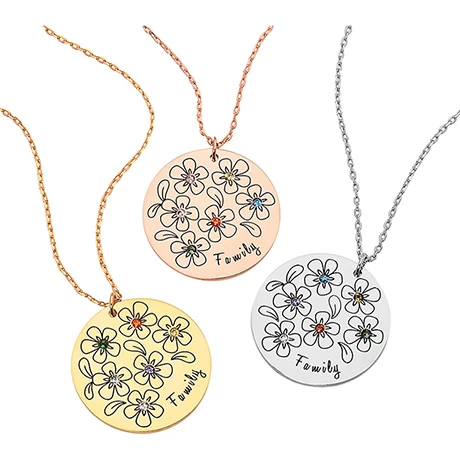 Personalized Bouquet Birthstone Necklace 1 Personalized Bouquet Birthstone Necklace
