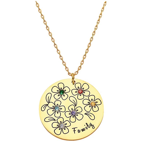 Personalized Bouquet Birthstone Necklace 2 Personalized Bouquet Birthstone Necklace - Image 2