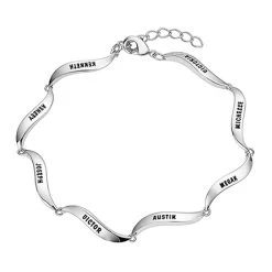 Personalized Family Name Bracelet -Fashion Paradise HBH292 Silver