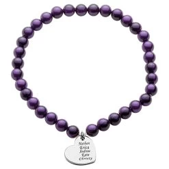 Personalized Pearl Stretch Bracelet -Fashion Paradise HBH312 Silver