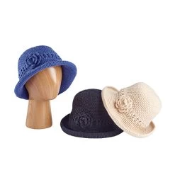 Crocheted Knit Cloche Hat